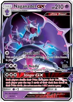 Naganadel GX Pokemon card from Forbidden Light
