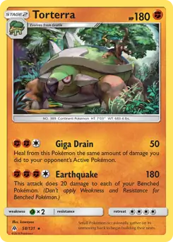 Torterra Pokemon card from Forbidden Light