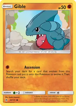 Gible Pokemon card from Forbidden Light