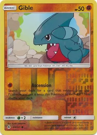 Gible Reverse Holo Pokemon card from Forbidden Light