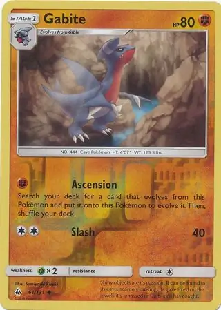 Gabite Reverse Holo Pokemon card from Forbidden Light