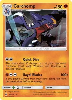 Garchomp Pokemon card from Forbidden Light