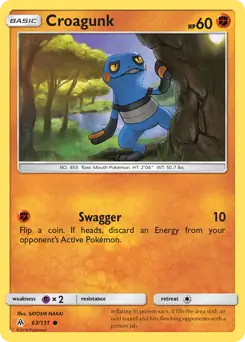 Croagunk Pokemon card from Forbidden Light