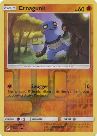 Croagunk Reverse Holo Pokemon card from Forbidden Light