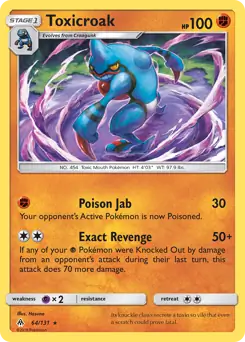 Toxicroak Pokemon card from Forbidden Light