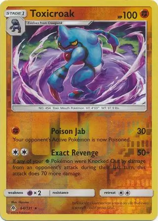 Toxicroak Reverse Holo Pokemon card from Forbidden Light