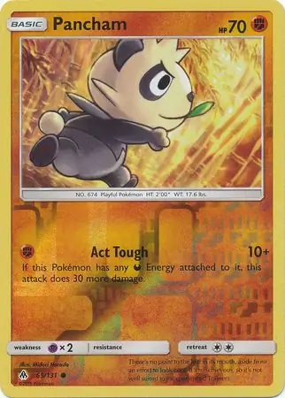 Pancham Reverse Holo Pokemon card from Forbidden Light