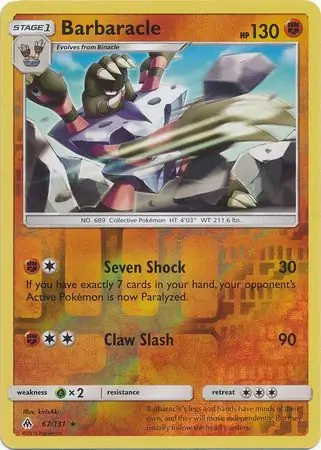 Barbaracle Reverse Holo Pokemon card from Forbidden Light