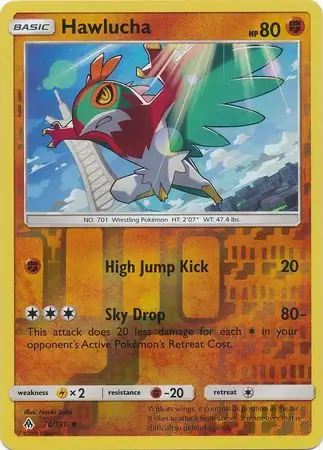 Hawlucha Reverse Holo Pokemon card from Forbidden Light