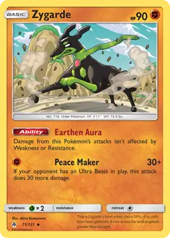 Zygarde Pokemon card from Forbidden Light