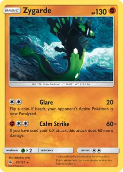 Zygarde Pokemon card from Forbidden Light