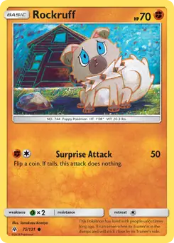 Rockruff Pokemon card from Forbidden Light