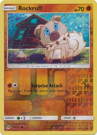 Rockruff Reverse Holo Pokemon card from Forbidden Light