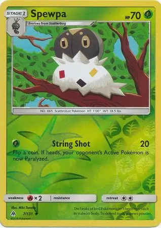 Spewpa Reverse Holo Pokemon card from Forbidden Light