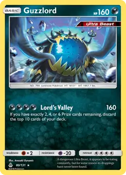 Guzzlord Pokemon card from Forbidden Light