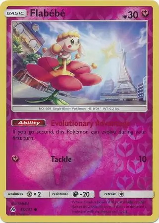 Flabebe Reverse Holo Pokemon card from Forbidden Light