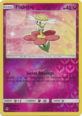Flabebe Reverse Holo Pokemon card from Forbidden Light