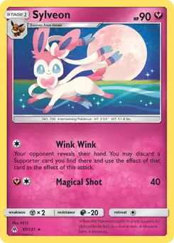 Sylveon Pokemon card from Forbidden Light