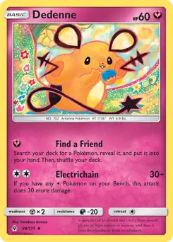 Dedenne Pokemon card from Forbidden Light