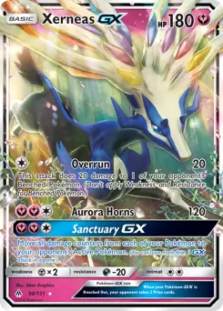 Xerneas GX Pokemon card from Forbidden Light
