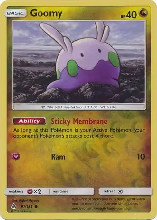 Goomy Reverse Holo Pokemon card from Forbidden Light