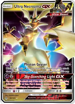 Ultra Necrozma GX Pokemon card from Forbidden Light