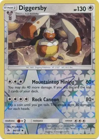 Diggersby Reverse Holo Pokemon card from Forbidden Light