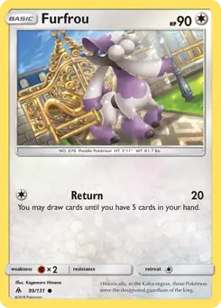 Furfrou Pokemon card from Forbidden Light
