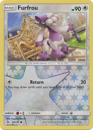 Furfrou Reverse Holo Pokemon card from Forbidden Light