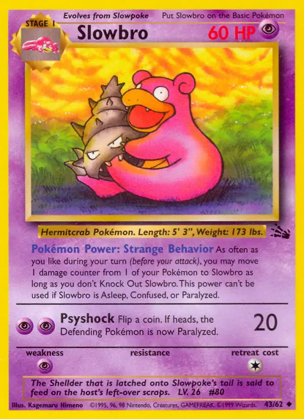 Slowbro Pokemon card from Fossil