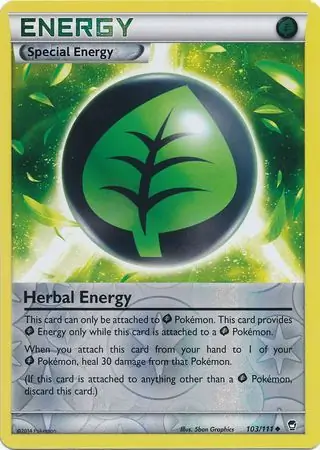 Herbal Energy Reverse Holo Pokemon card from Furious Fists