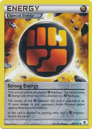 Strong Energy Reverse Holo Pokemon card from Furious Fists