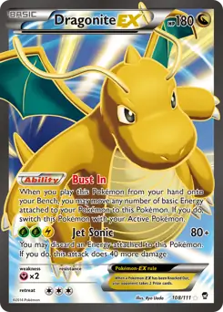 Full Art Dragonite EX Pokemon card from Furious Fists