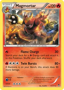 Magmortar Pokemon card from Furious Fists