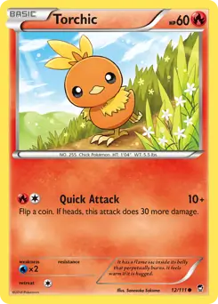 Torchic Pokemon card from Furious Fists