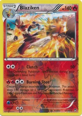 Blaziken Reverse Holo Pokemon card from Furious Fists