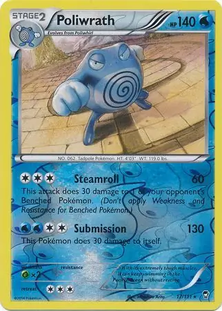 Poliwrath Reverse Holo Pokemon card from Furious Fists