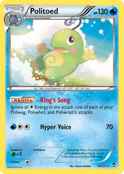 Politoed Pokemon card from Furious Fists