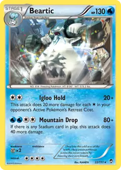 Beartic Pokemon card from Furious Fists