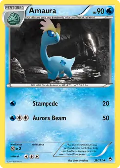 Amaura Pokemon card from Furious Fists