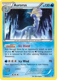Aurorus Pokemon card from Furious Fists