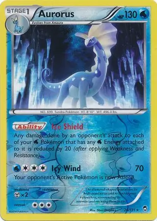 Aurorus Reverse Holo Pokemon card from Furious Fists