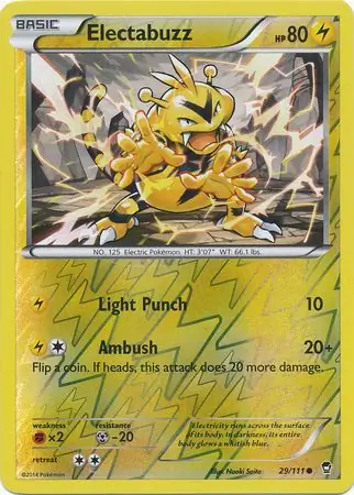 Electabuzz Reverse Holo Pokemon card from Furious Fists