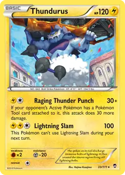 Thundurus Pokemon card from Furious Fists