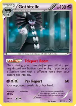 Gothitelle Pokemon card from Furious Fists