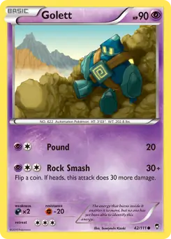 Golett Pokemon card from Furious Fists