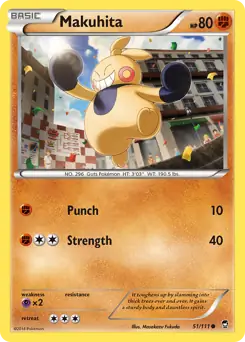 Makuhita Pokemon card from Furious Fists