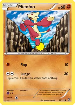 Mienfoo Pokemon card from Furious Fists