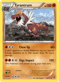 Tyrantrum Pokemon card from Furious Fists