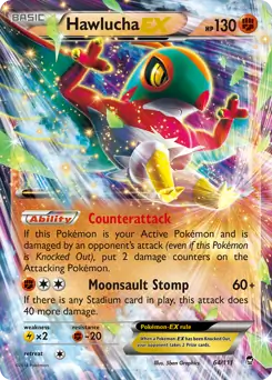 Hawlucha EX Pokemon card from Furious Fists